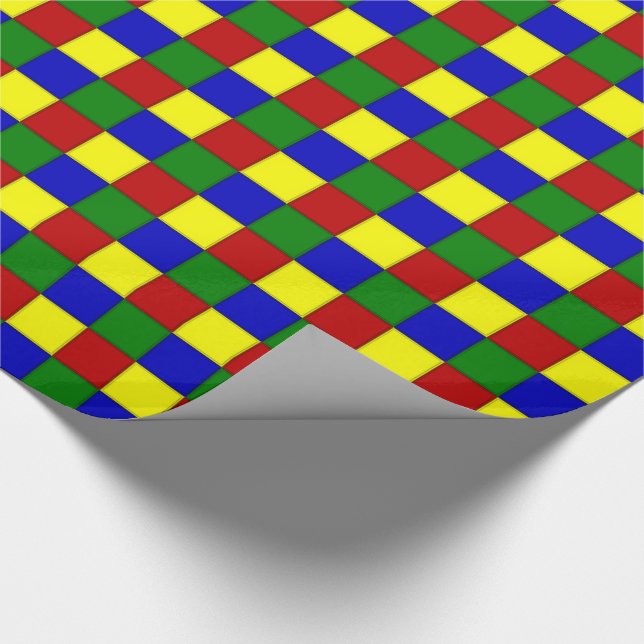 Primärt Färg,Avfasad kvadrat-GIFT WRAPPING PAPPER Presentpapper (Hörn)