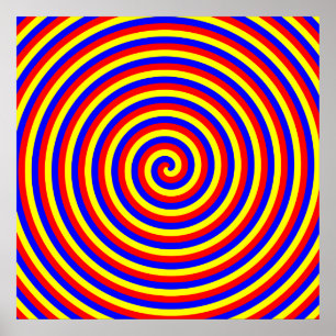 Primärt Färg. Bright och färglös Spiral. Poster