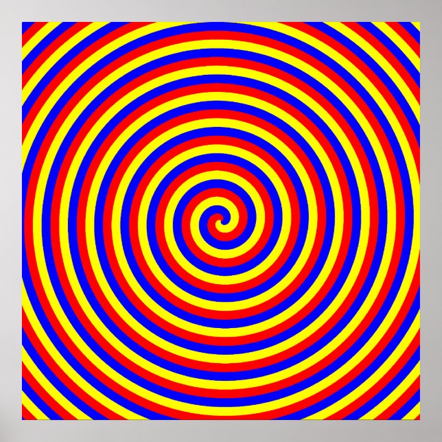 Primärt Färg. Bright och färglös Spiral. Poster (Framsidan)