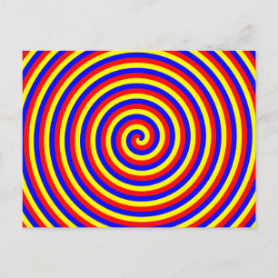Primärt Färg. Bright och färglös Spiral. Vykort