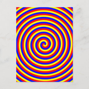 Primärt Färg. Bright och färglös Spiral. Vykort
