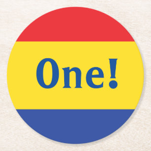 Primärt Färg-Födelsedagsfest Underlägg Papper Rund