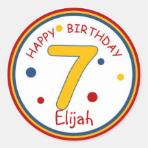 Primärt Färg Grattis på födelsedagen nummer 7