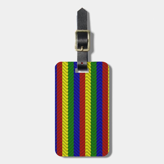 Primärt Färg Herringbone Bagagebricka (Vertikal Framsida)