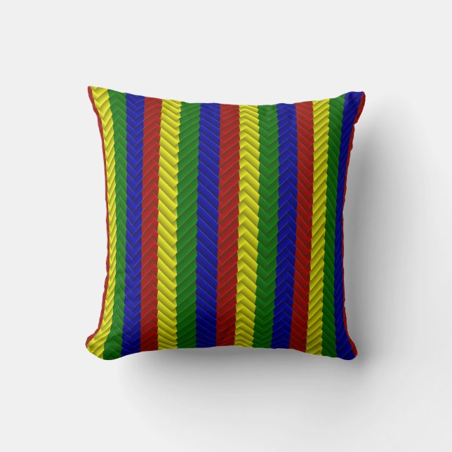 Primärt Färg Herringbone-Sq Dekorativ kudde (Framsida)