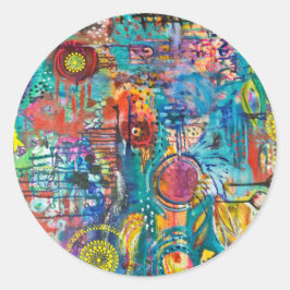 Primärt Färg Kärlek Runt Klistermärke