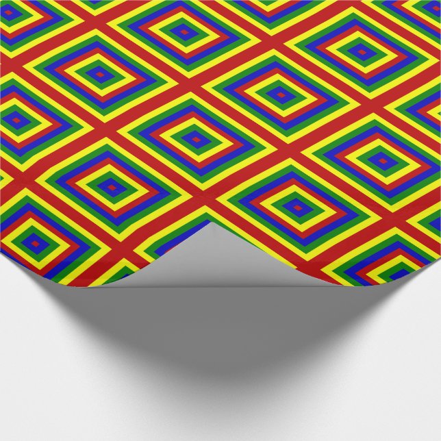 Primärt Färg,LAYERED SQUARES-GIFT WRAPPING PAPPER Presentpapper (Hörn)