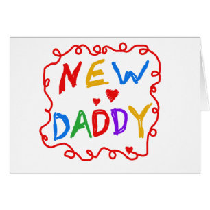 Primärt Färg New pappa Tshirts och Gifts Hälsningskort