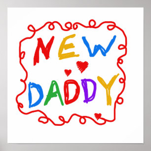 Primärt Färg Nya pappa-gåvor Poster