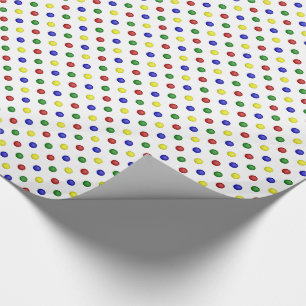 Primärt Färg, Polka dots Transparent GIFT WRAP Presentpapper
