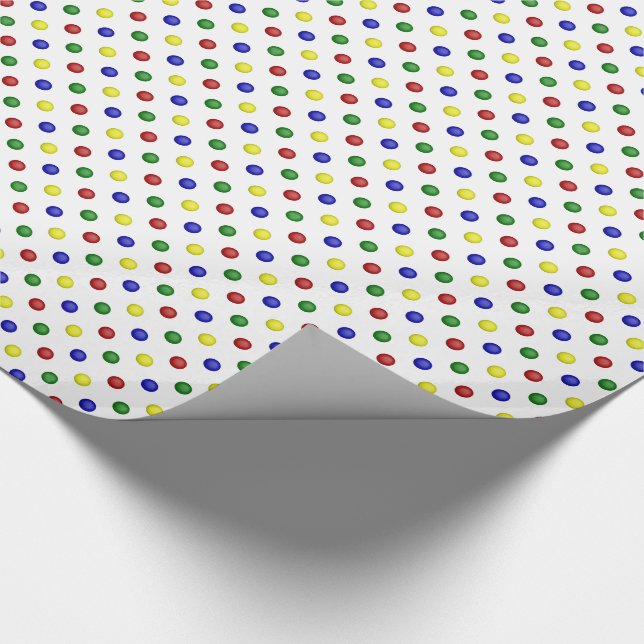 Primärt Färg, Polka dots Transparent GIFT WRAP Presentpapper (Hörn)