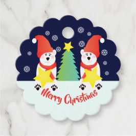 Primärt Färgad Stollig Polar Bear Gåvor Etiketter