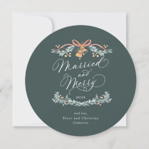 Primärt julkort - merry Round First jul Card