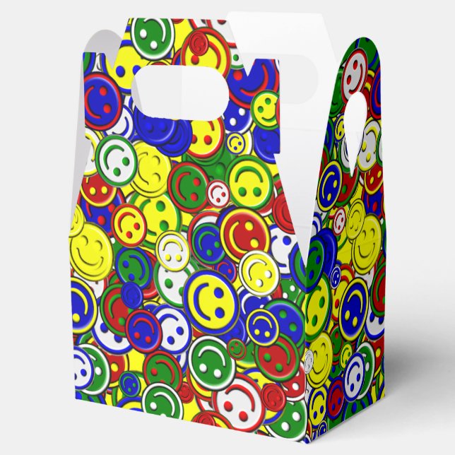 Primärt Lycklig Ansikte Allover Pärlor Presentaskar (Öppnad)