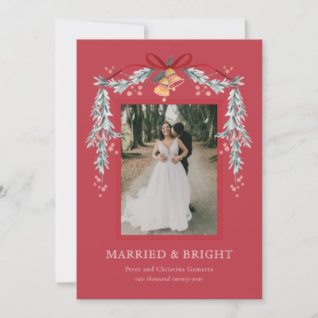 Primärt och ljusstrålande julfotkort julkort (Framsida)