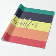 Primärt regnbåge Färg Block Rand Monogram Namn