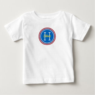 Primärt rött blått Gult, polka, punktmonogram T-shirt