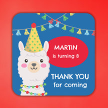PRIMARY FÄRG CUTE LLAMA SQUARE STICKER