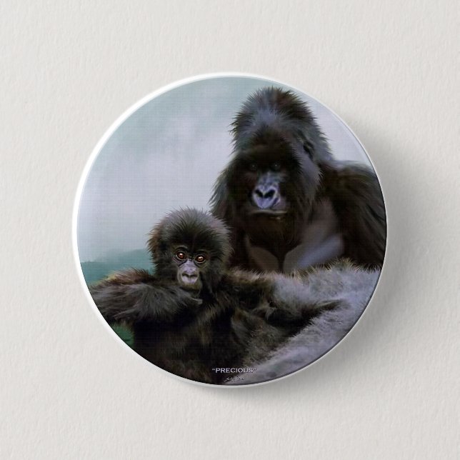 Primat - bergsGorilla Buttons Knapp (Framsida)