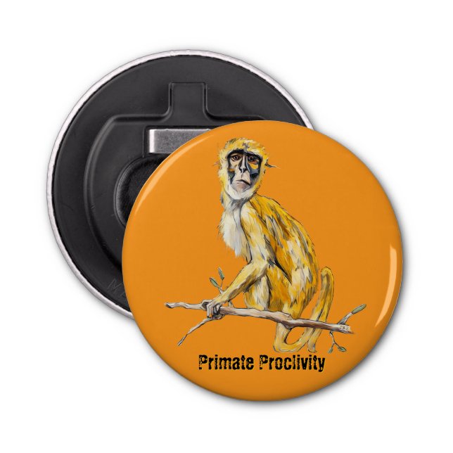 Primate Proclivity Monkey magnetic bottle opener Flasköppnare (Framsidan)