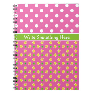Primater på Rosa, Jumbo White Polka dots Anteckningsbok