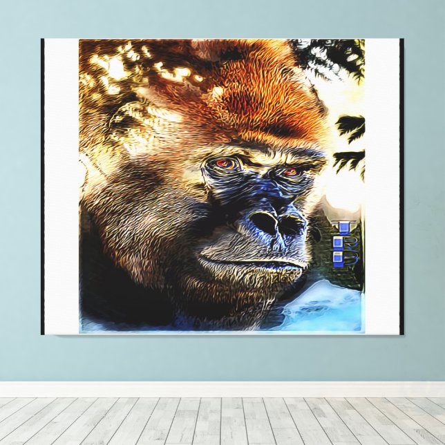 Primatmodeller: Gorilla 01-01, enastående Canvastryck (Insitu (trägolv))