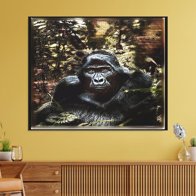Primatmodeller: Gorilla 02, enastående Canvastryck (Insitu (Vardagsrum))
