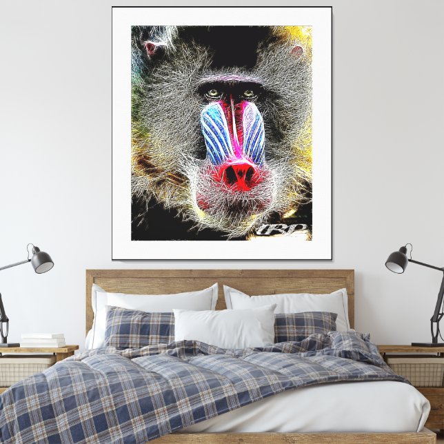 Primatmodeller: Mandrill Baboon 01-02 Canvastryck (Insitu (sovrum))