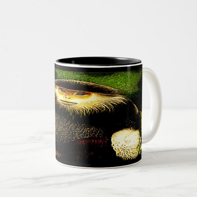 Primatmodeller: Red-shanked douc 01 Två-Tonad Mugg (Framsida höger)