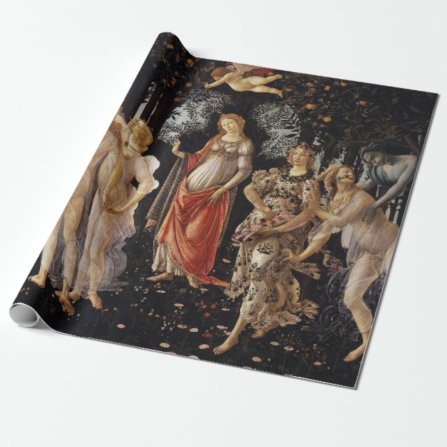 Primavera, allegori över våren av Sandro Botticell Presentpapper (Utrullad)