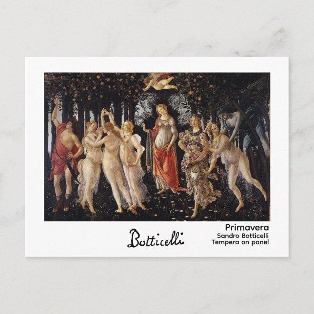 Primavera av Botticelli Vykort (Framsida)
