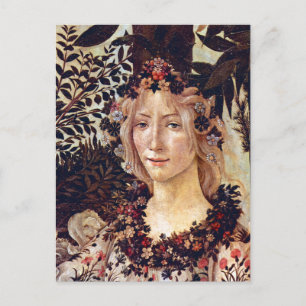 Primavera, detalj Flora, Botticelli c. 1482 Vykort