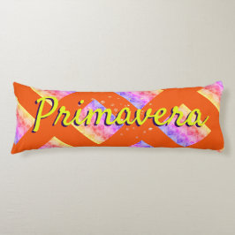 Primavera färglös gult orange rosa mönster kroppskudde