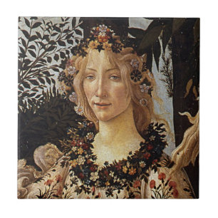Primavera, Flora detalj av Sandro Botticelli Kakelplatta