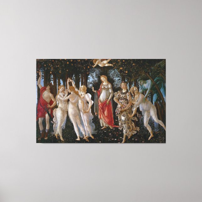 Primavera från Sandro Botticelli (c 1470-80) Canvastryck (Framsida)
