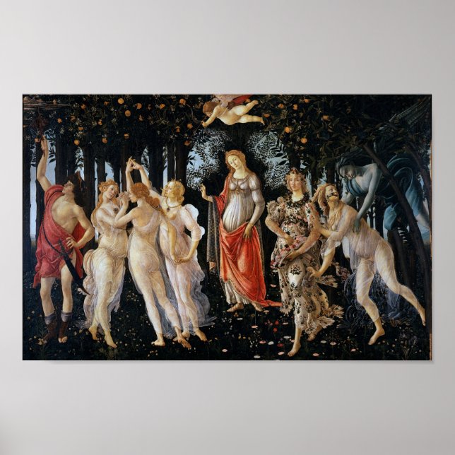 Primavera, Sandro Botticelli, 1482 Poster (Framsidan)