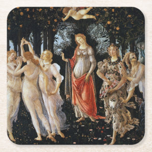 Primavera, Sandro Botticelli, 1482 Underlägg Papper Kvadrat
