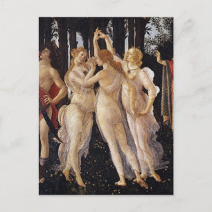 Primavera, Three Graces, Sandro Botticelli Vykort
