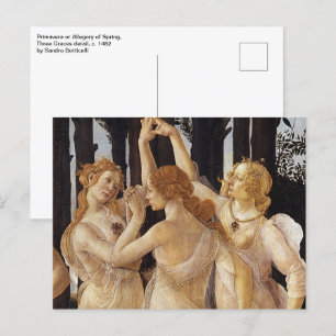 Primavera, tre Graces av Sandro Botticelli Vykort