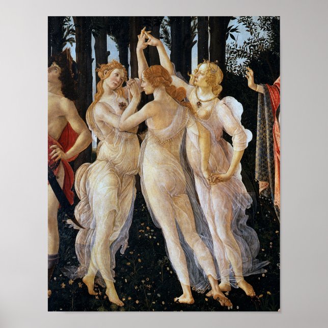 Primavera (uppgift), Sandro Botticelli, 1482 Poster (Framsidan)