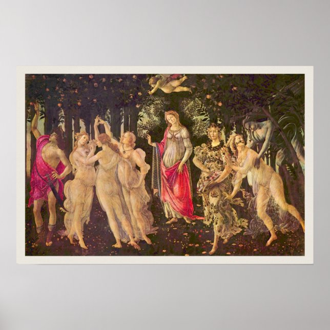 Primavera, Vår-Allegory, Sandro Botticelli Poster (Framsidan)