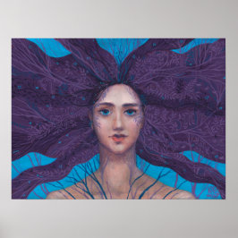 Primavera Vår Goddess Fantasy Surreal Porträtt Poster