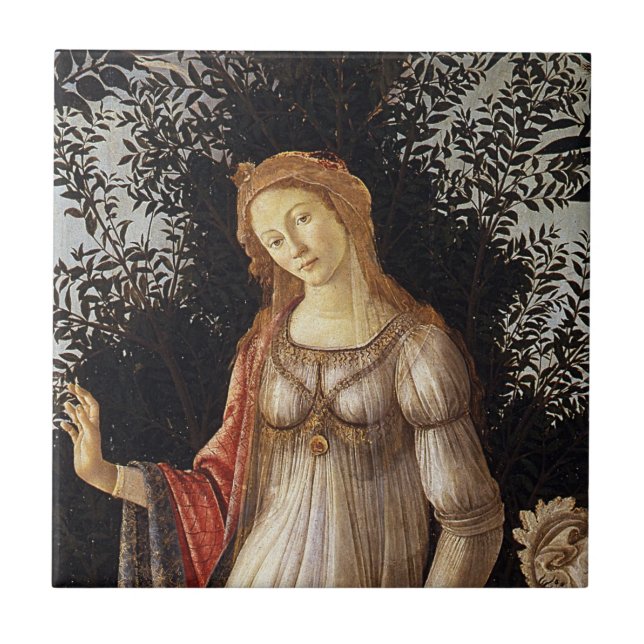 Primavera, Venus detalj av Sandro Botticelli Kakelplatta (Framsidan)