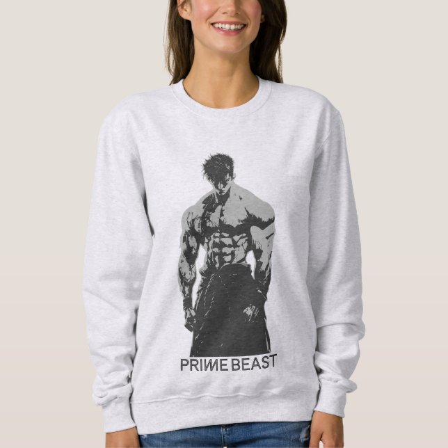 Prime Beast Gym Shirt Anime Bodybuilder Aesthetic T (Framsida)