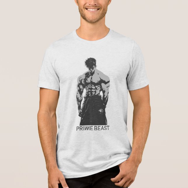 Prime Beast Gym Shirt Anime Bodybuilder Aesthetic T (Framsida)