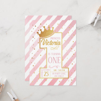 Primer cumpleaños de la Princesa Inbjudningar