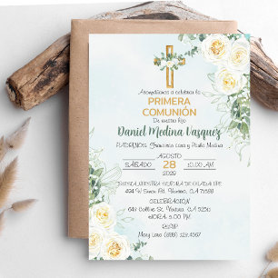 Primera Comunion bjudacion Cute First Communion Inbjudningar