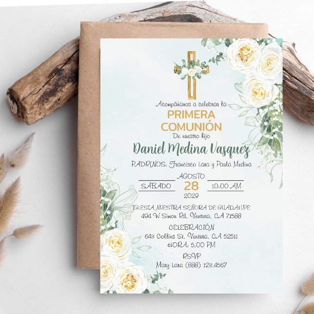 Primera Comunion bjudacion Cute First Communion Inbjudningar (Skapare uppladdad)