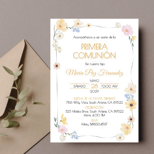 Primera Comunion bjudacion Cute First Communion Inbjudningar