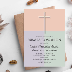 Primera Comunion Cute Minimalist First Communion Inbjudningar